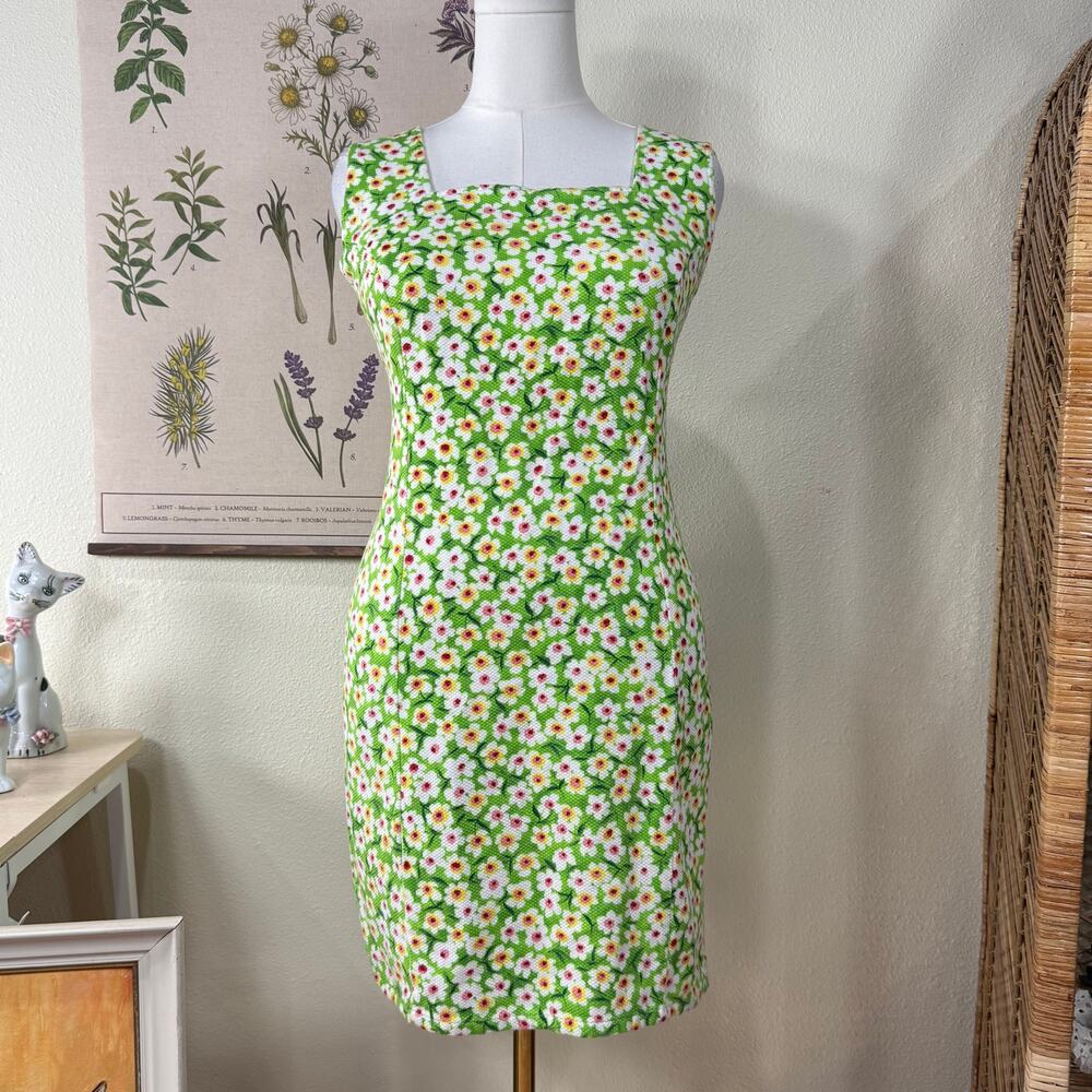 Vintage 90s Y2k Floral Mini Dress Retro Mod Cottage Whimsy Twee 70s Style 2X 20 - Picture 2 of 5